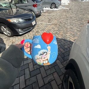 Colorful Cartoon Mug with Heart Handle